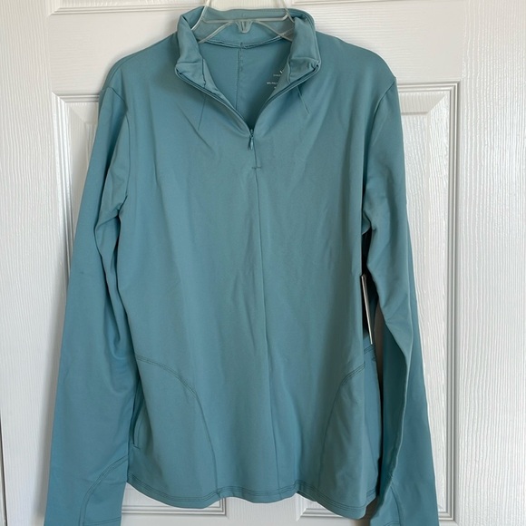 NEW! Shadow Sport Fitted Mock-Neck Zip Front Athletic Jacket, Lt Blue. XL and 1X - Picture 12 of 14
